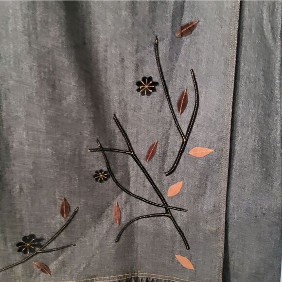 KENZO Jeans Wrap Embroidered Maxi Skirt Size 36/4 - Picture 2 of 12